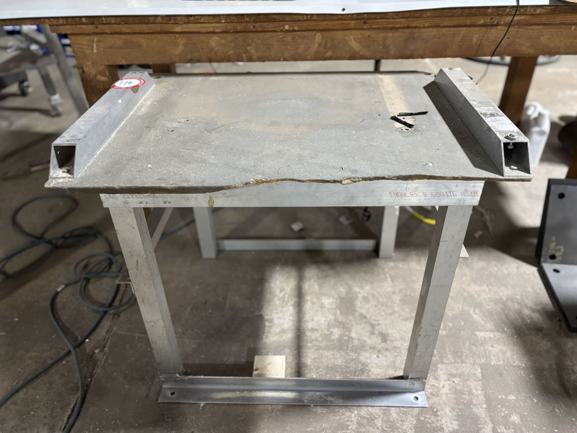 Custom Built Wooden Shop Table (96" W x 37 D x 36" T) + Custom Built Aluminum Shop Table (36" W x - Image 2 of 2