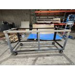 Custom Built Steel Shop Table Frame on Heavy Duty Casters