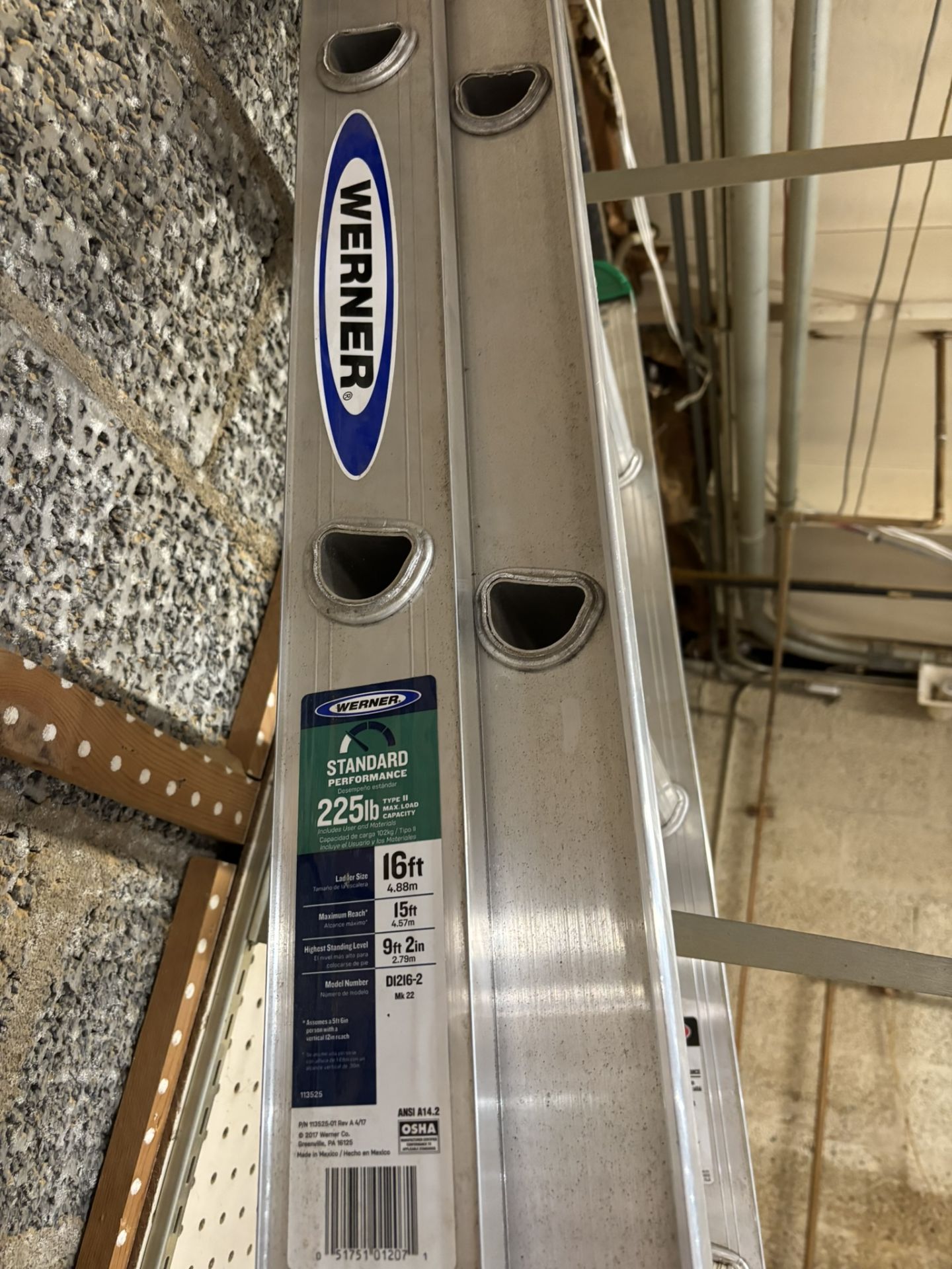 Werner 16"' Aluminum Extension Ladder - Image 2 of 2