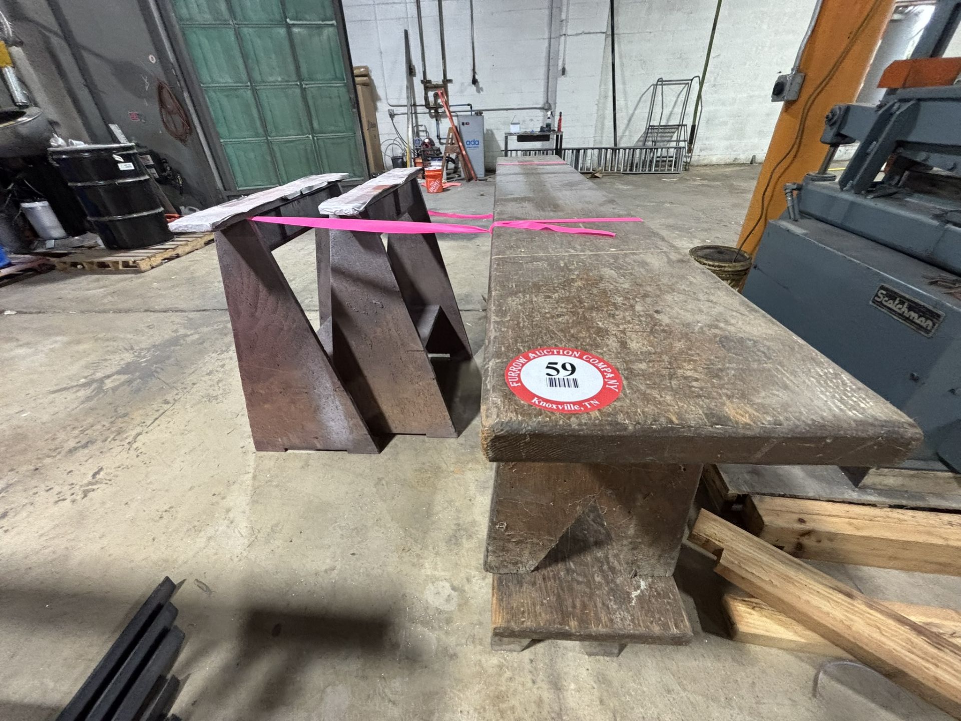 (2) Wooden Benches (74" L x 11" W x 18" H) + (2) Wooden Paint Horses - Image 2 of 2