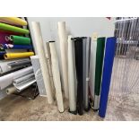 Approximately 38 Partial Rolls of Vinyl, Assorted Sizes, Assorted Colors, Plus Rolled Vinyl