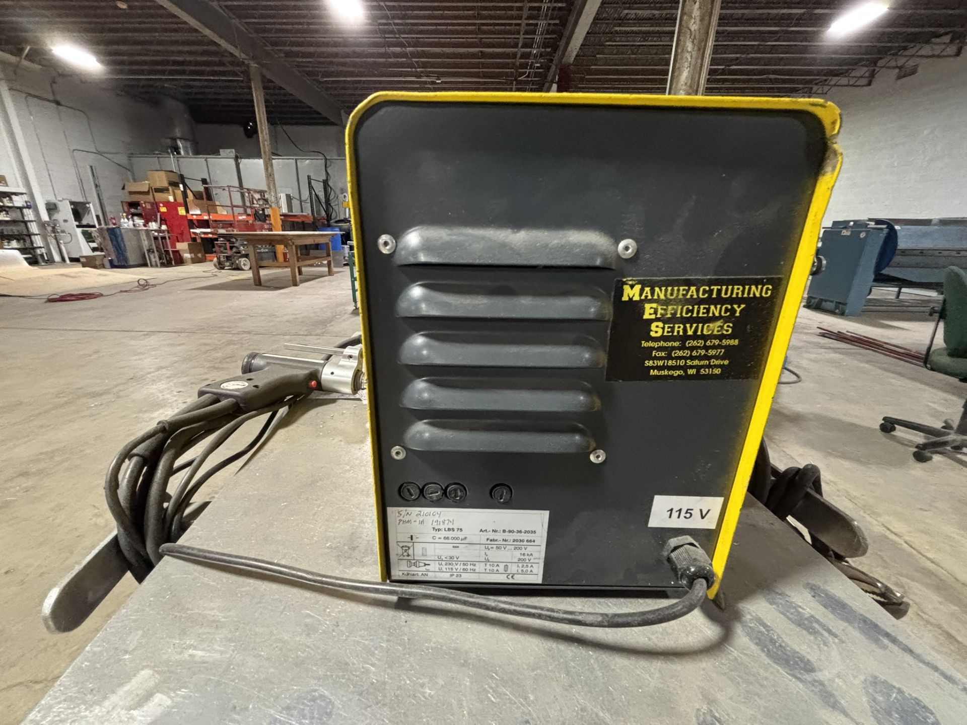 Cutlass Portable Stud Welder on Metal Shop Cart (33" H x 30" W x 18" D) - Image 3 of 5