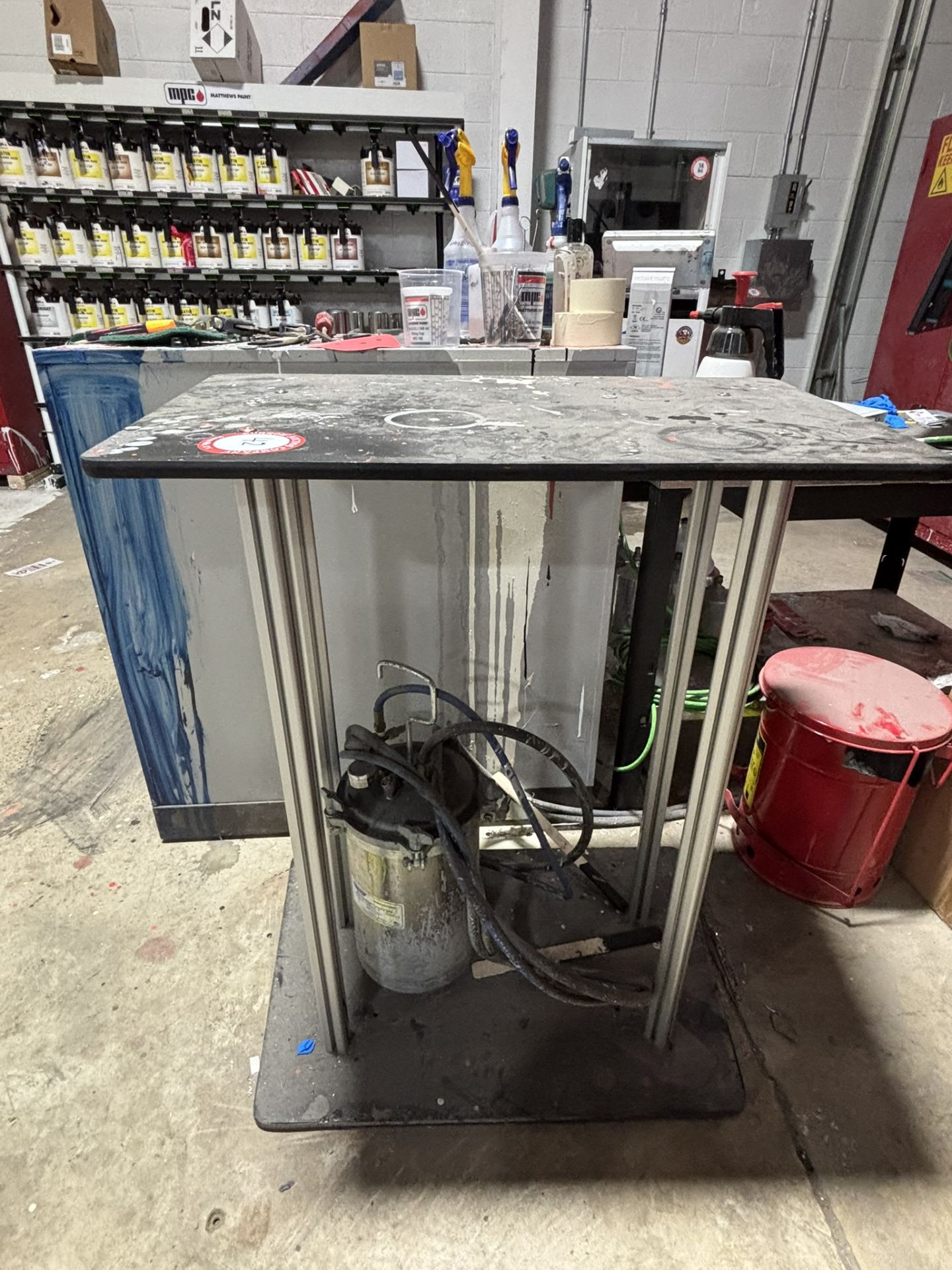 Paint Formula /Mixing Area include Pneumatic Paint Shaker Table, Paint Tech Workstation Cabinet, - Image 2 of 4