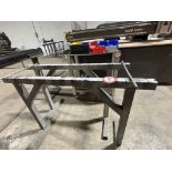 (2) Metal Paint Horses + Metal Shop Cart on Casters, includes Contents - Large Assortment of Screws