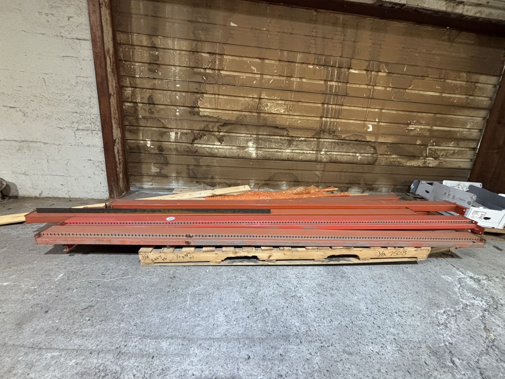 Assorted Unbuilt Teardrop Style Industrial Racking Components - Uprights, Cross Beams, etc.