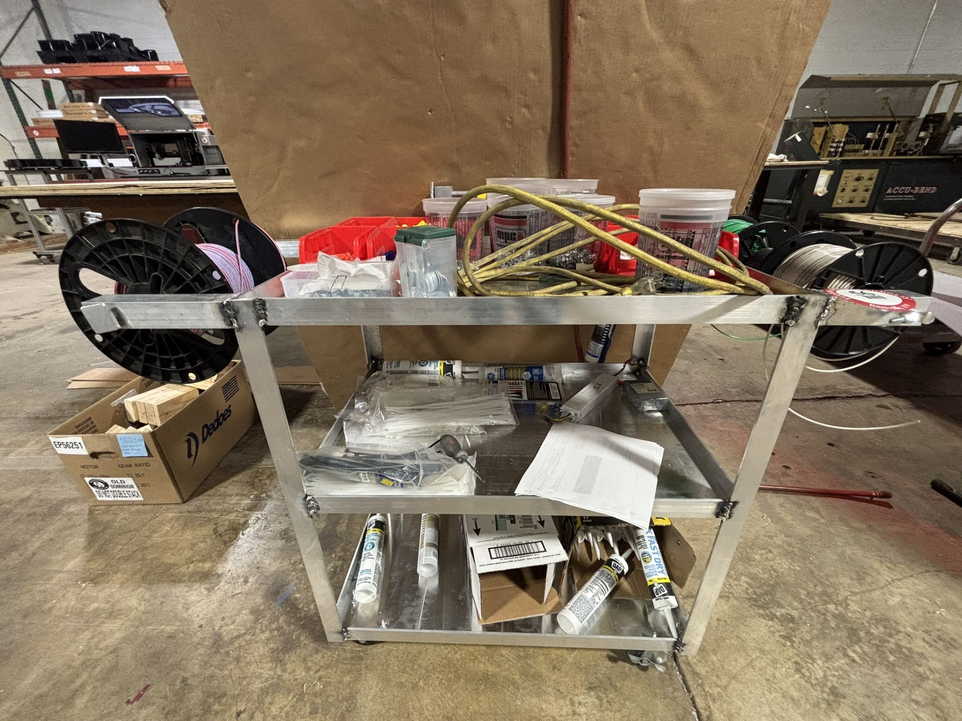 Metal Shop Cart on Casters includes Assorted Lengths of Waterproof Plastic Conduit - Image 2 of 3