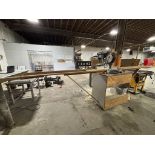 DeWalt Model DW705 12" Compound Miter Saw Mounted on Custom Built Wooden Cabinet