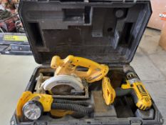 Assortment of Cordless DEWALT Tools - DC390 6.5" Circular Saw, DC925 Drill/Driver, DW919