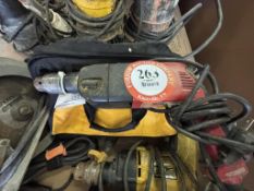 Assorted Corded/Cordless Power Tools - DEWALT Reciprocating Saw, Ryobi Cordless Disc Grinder, Makita