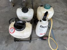 (3) Backpack 4-Gallon Heavy Duty Sprayers + (1) 3-Gallon Handheld Sprayer