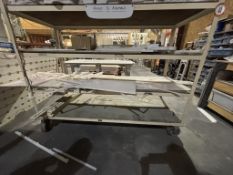 4-Shelf Industrial Metal Shelving Unit on Casters, Includes Contents, Assorted Partially Finished