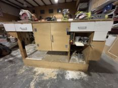 Custom-built Heavy Duty Wooden Routing Table with 2 Doors, and Storage Shelves, Includes Mounted