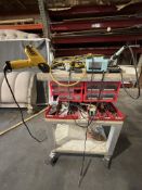 Mobile Electronic Work Cart, Includes Soldering Iron, Weller Digital Soldering, Vaper Heat Gun, +