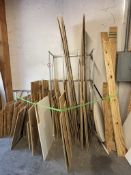 Large Assortment of Assorted Size Plywood Sheets, Various Widths, Various Lengths (Racks not