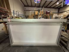 Partially Complete Custom Built Aluminum and Acrylic Bar, 72inWx22inDx41inH