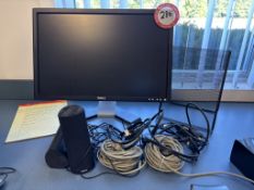 Contents of Cabinets/Desk/Drawers - (2) Dell Monitors, Honeywell Portable Heater, Brother Printer/