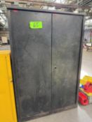 Black/Red Cabinet with Contents