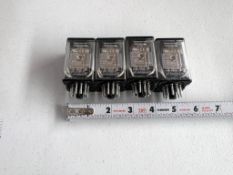(4) MAGNECRAFT GENERAL PURPOSE RELAYS, MODEL 750XCXRM4L-24D, TYPE 3PDT/3 POLE, PLUG IN RELAY