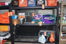 SHELVING UNIT W/WIRE GRATE SHELVES, 77"W X 2'D X 6'H, NO CONTENTS