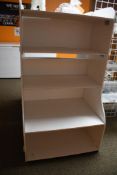 (2) WHITE WOODED SHELVING UNITS, 32" x 18" x 59"H