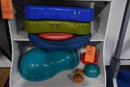 CONTENTS OF THIRD AND FOURTH SHELVES; FITNESS EQUIPMENT