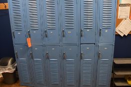 BANK OF TWELVE HALF LOCKERS - BLUE