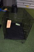 LARGE DOG CRATE, APPROX. 42" X 28"