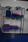 METAL WIRE SHELVING UNIT WITH FOUR SHELVES, 47" x 18" x 72"H, **NO CONTENTS**