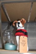 CONTINUOUS FLOW WATER BOWL & STUFFED DOG