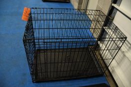 MEDIUM SIZE FOLDABLE DOG CRATE, APPROX. 2' x 3' x 26"H