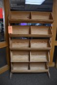 WOODEN BIN SHELVING UNITS - 37" x 11" x 60"H