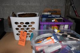 (3) SMALL BINS OF ASSORTED CRAFT ITEMS