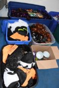 (4) BINS & (1) BOX OF HALLOWEEN DECORATIONS