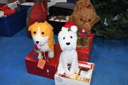 (3) LIGHT UP DOG DECORATIONS: WHITE TERRIER, YORKIE, CORGI