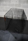 LARGE SIZE FOLDABLE WIRE DOG CRATE, APPROX. 28" x 42" x 30"H