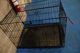MEDIUM SIZE FOLDABLE DOG CRATE, APPROX. 2' x 3' x 26"H