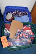(2) BINS OF RED, WHITE & BLUE DECORATIONS
