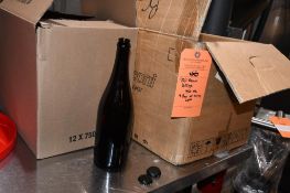 (10) BROWN BOTTLES, 750 ML & BOX OF BOTTLE CAPS