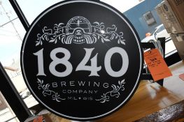 1840 BREWING ELECTRIC SIGN, 23 1/2" DIA