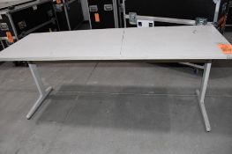 METAL FRAMED TABLE W/LAMINATE TOP, 6' X 2' X 29"H