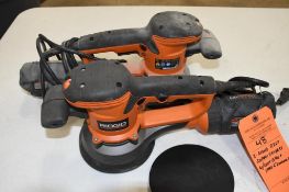 (2) RIDGID R2611 ROTARY SANDERS W/DUST BAGS & SPARE 6" SANDING PAD