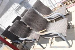 (6) METAL FRAMED/PLASTIC WICKER OUTDOOR PATIO CHAIRS