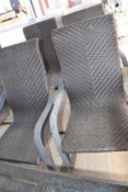 (7) METAL FRAMED/PLASTIC WICKER PATIO CHAIRS