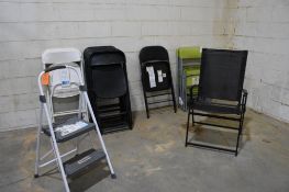 LOT W/(17) MISC. CHAIRS & 1 STEP STOOL