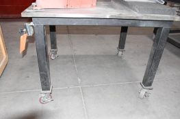 ROLLING STEEL TOP WELDING TABLE, NO CONTENTS, 48"L X 43"D X 36"H