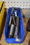 BIN OF COLLETS AND MISC. TOOLING