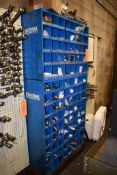 (2) STACKABLE ORGANIZERS WITH CONTENTS; COLLETS, HARDWARE, FITTINGS AND MISC.,