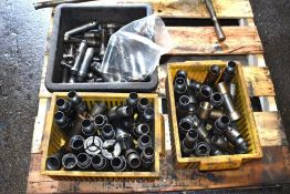 (3) BINS OF COLLETS AND PUSHERS FOR 1" ACME