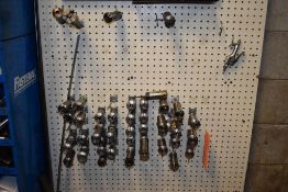 ASSORTED COLLETS ON THIS PEGBOARD