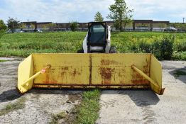 10' SKID STEER SNOW PUSHER, MILD STEEL CONSTRUCTION, POLY SCRAPER BOTTOM EDGE